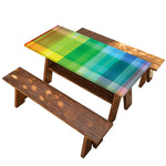 LGBT Pride Rainbow Plaid Pattern Print Picnic Table Cover