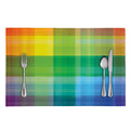 LGBT Pride Rainbow Plaid Pattern Print Placemat