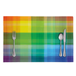 LGBT Pride Rainbow Plaid Pattern Print Placemat