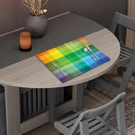 LGBT Pride Rainbow Plaid Pattern Print Placemat