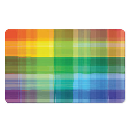 LGBT Pride Rainbow Plaid Pattern Print Polyester Doormat