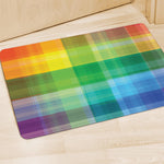 LGBT Pride Rainbow Plaid Pattern Print Polyester Doormat