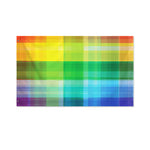 LGBT Pride Rainbow Plaid Pattern Print Polyester Flag