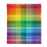 LGBT Pride Rainbow Plaid Pattern Print Polyester Shower Curtain