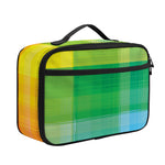 LGBT Pride Rainbow Plaid Pattern Print Portable Lunch Bag