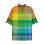 LGBT Pride Rainbow Plaid Pattern Print Rayon Hawaiian Shirt