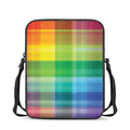 LGBT Pride Rainbow Plaid Pattern Print Rectangular Crossbody Bag