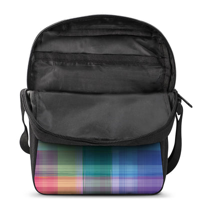 LGBT Pride Rainbow Plaid Pattern Print Rectangular Crossbody Bag