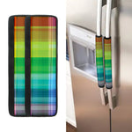 LGBT Pride Rainbow Plaid Pattern Print Refrigerator Handle Covers