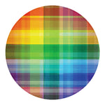 LGBT Pride Rainbow Plaid Pattern Print Round Blanket