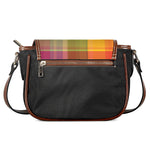 LGBT Pride Rainbow Plaid Pattern Print Saddle Bag