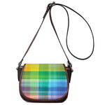 LGBT Pride Rainbow Plaid Pattern Print Saddle Bag