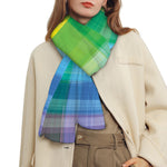 LGBT Pride Rainbow Plaid Pattern Print Scarf