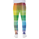 LGBT Pride Rainbow Plaid Pattern Print Scuba Joggers