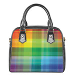 LGBT Pride Rainbow Plaid Pattern Print Shoulder Handbag