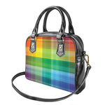 LGBT Pride Rainbow Plaid Pattern Print Shoulder Handbag