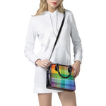 LGBT Pride Rainbow Plaid Pattern Print Shoulder Handbag