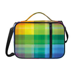 LGBT Pride Rainbow Plaid Pattern Print Shoulder Strap Bible Bag