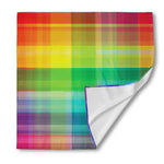 LGBT Pride Rainbow Plaid Pattern Print Silk Bandana