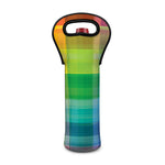 LGBT Pride Rainbow Plaid Pattern Print Single Neoprene Wine Tote