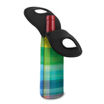 LGBT Pride Rainbow Plaid Pattern Print Single Neoprene Wine Tote