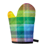 LGBT Pride Rainbow Plaid Pattern Print Single Oven Mitt