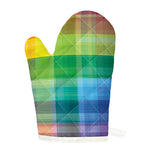 LGBT Pride Rainbow Plaid Pattern Print Single Oven Mitt