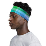 LGBT Pride Rainbow Plaid Pattern Print Sports Headband