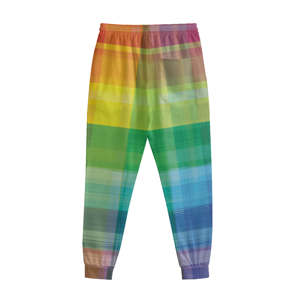 LGBT Pride Rainbow Plaid Pattern Print Sweatpants