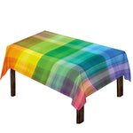 LGBT Pride Rainbow Plaid Pattern Print Tablecloth
