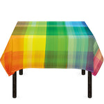 LGBT Pride Rainbow Plaid Pattern Print Tablecloth