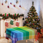 LGBT Pride Rainbow Plaid Pattern Print Tablecloth