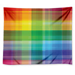 LGBT Pride Rainbow Plaid Pattern Print Tapestry