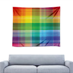 LGBT Pride Rainbow Plaid Pattern Print Tapestry