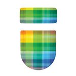 LGBT Pride Rainbow Plaid Pattern Print Toilet Lid And Tank Cover Set