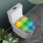 LGBT Pride Rainbow Plaid Pattern Print Toilet Lid Cover