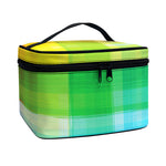 LGBT Pride Rainbow Plaid Pattern Print Travel Makeup Bag