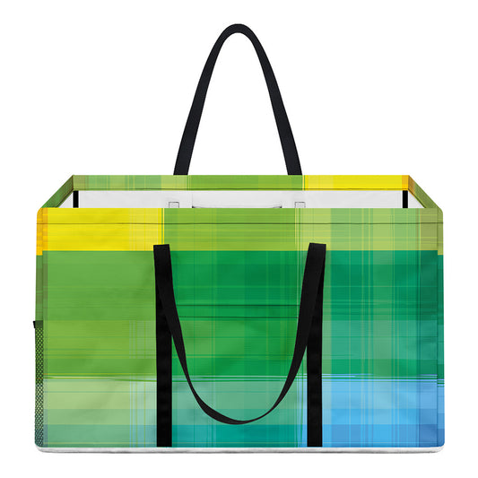 LGBT Pride Rainbow Plaid Pattern Print Utility Tote Bag