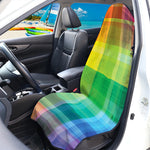 LGBT Pride Rainbow Plaid Pattern Print Waterproof Car Seat Cover