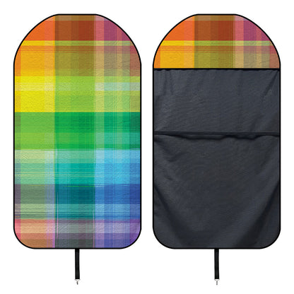 LGBT Pride Rainbow Plaid Pattern Print Waterproof Car Seat Cover