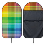LGBT Pride Rainbow Plaid Pattern Print Waterproof Car Seat Cover