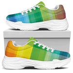 LGBT Pride Rainbow Plaid Pattern Print White Chunky Shoes