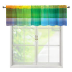 LGBT Pride Rainbow Plaid Pattern Print Window Valance