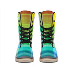 LGBT Pride Rainbow Plaid Pattern Print Winter Boots