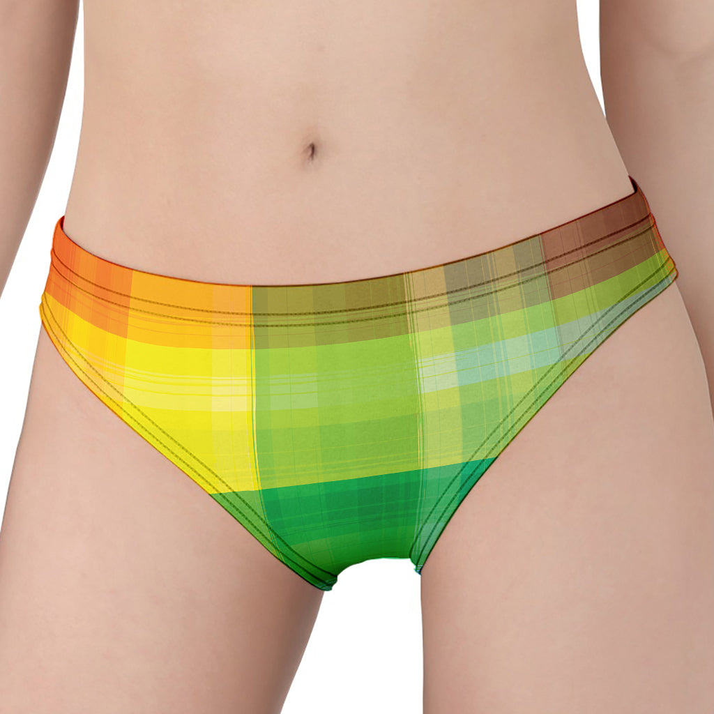 LGBT Pride Rainbow Plaid Pattern Print Women's Panties