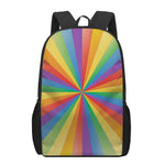 LGBT Pride Rainbow Rays Print 17 Inch Backpack