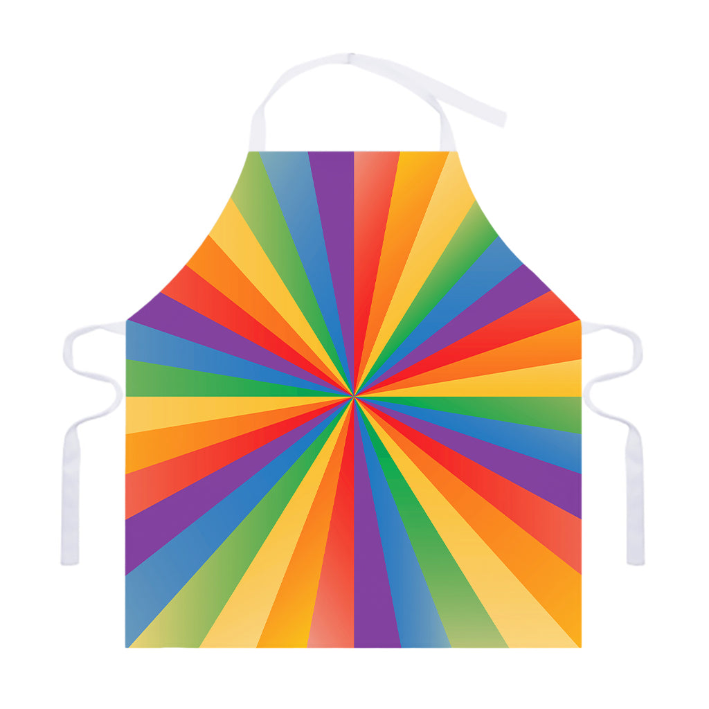 LGBT Pride Rainbow Rays Print Adjustable Apron