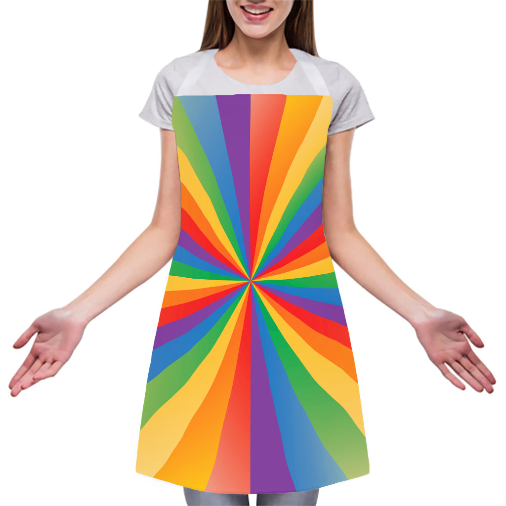 LGBT Pride Rainbow Rays Print Adjustable Apron