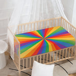 LGBT Pride Rainbow Rays Print Baby Crib Sheet