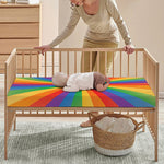 LGBT Pride Rainbow Rays Print Baby Crib Sheet